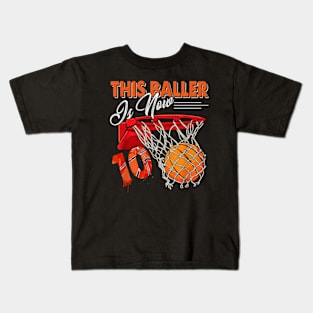 10th Birthday Basketball 10 Years Old Kids Kids T-Shirt